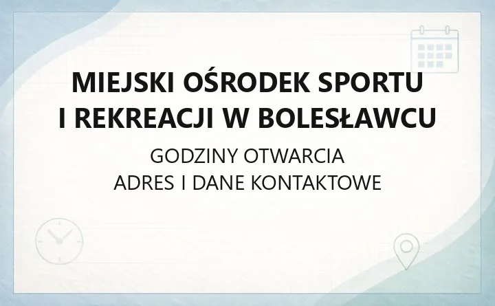 Miejski Ośrodek Sportu i Rekreacji w Bolesławcu - kontakt, obiekty, cenniki
