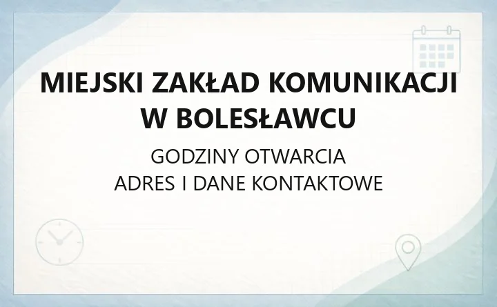 Miejski Zakład Komunikacji w Bolesławcu - kontakt, rozkład jazdy i usługi