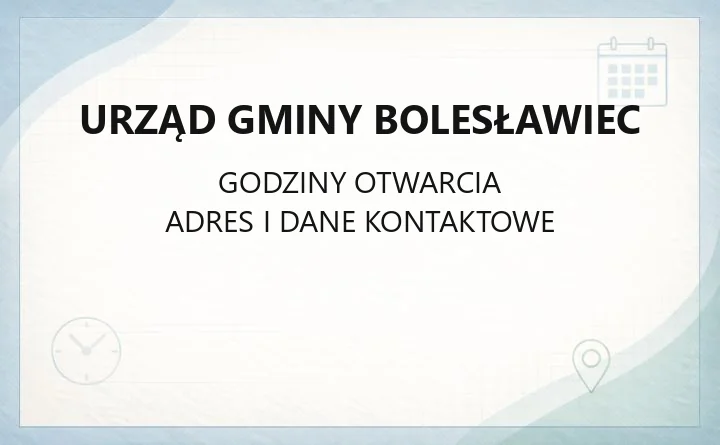 Urząd Gminy Bolesławiec - kontakt, adres i dostępność