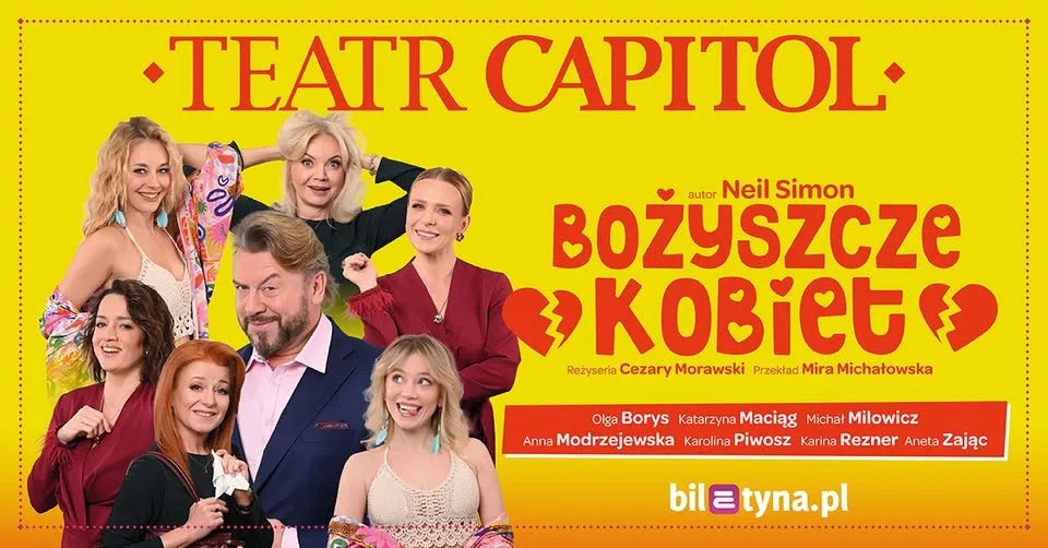 Grafika promocyjna wydarzenia Bożyszcze kobiet w Bolesławcu – komedia o rutynie, romansach i wielkim zamieszaniu