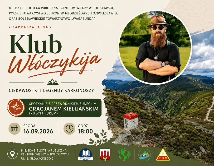 Grafika promocyjna wydarzenia Klub Włóczykija – Ciekawostki i legendy Karkonoszy