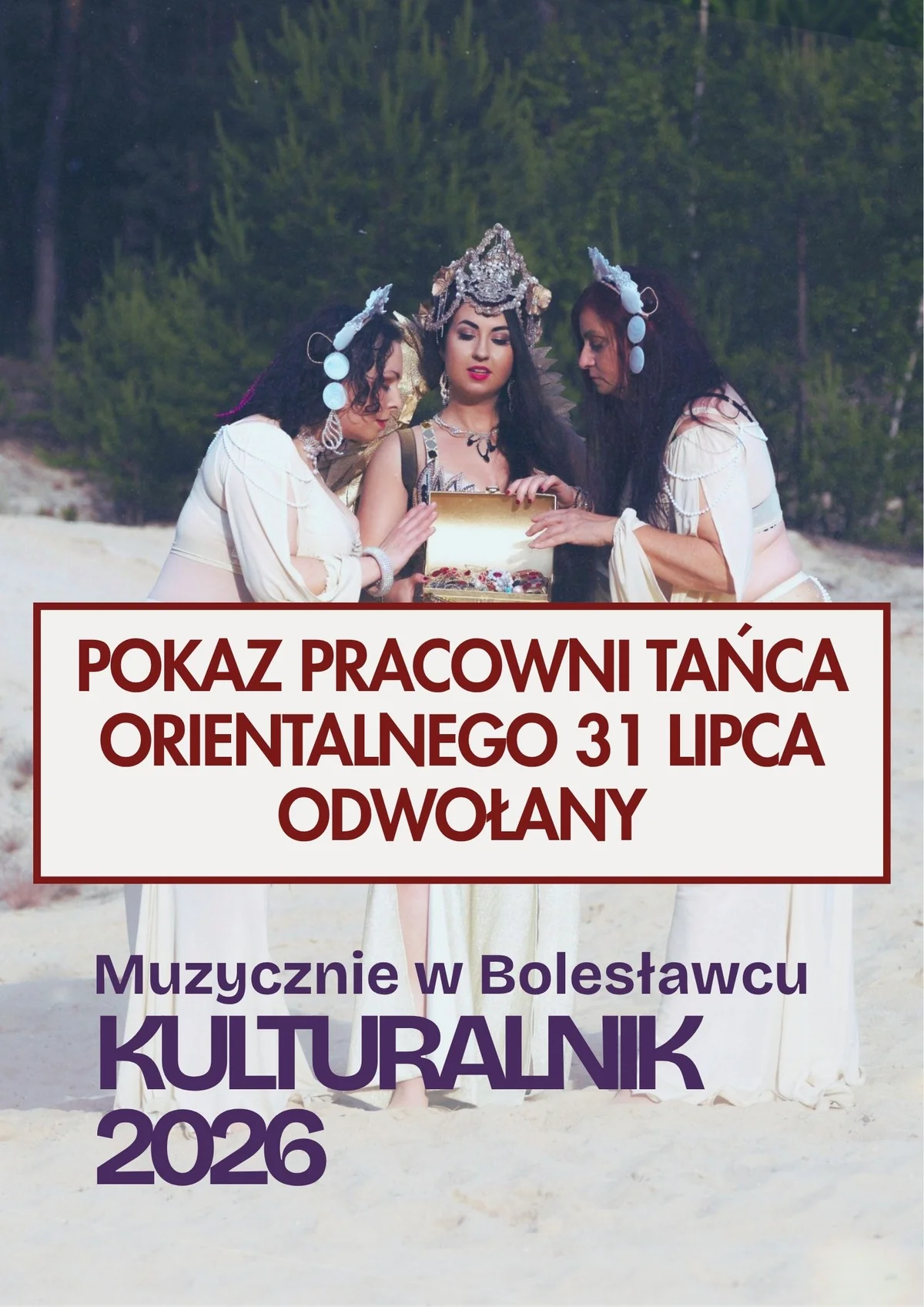Grafika promocyjna wydarzenia Pokaz Pracowni Tańca Orientalnego 31 lipca ODWOŁANY