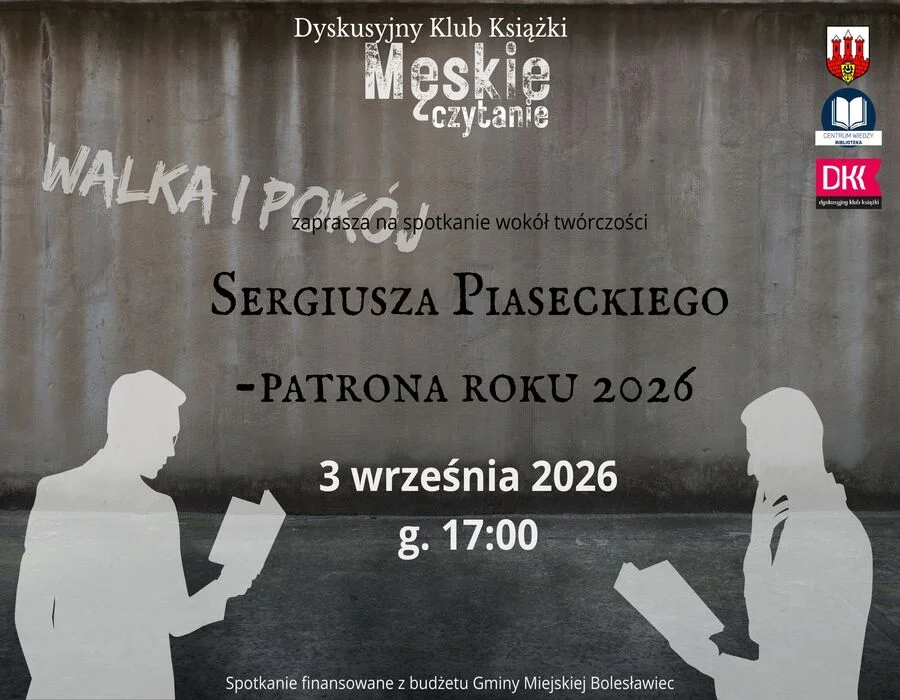 Grafika promocyjna wydarzenia Spotkanie z twórczością Sergiusza Piaseckiego