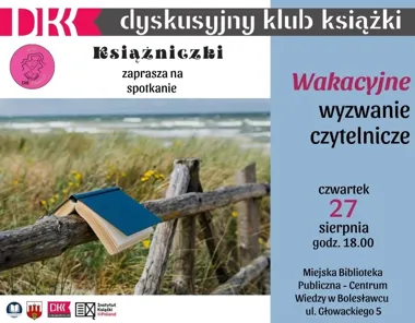 Grafika promocyjna wydarzenia DKK Książniczki zaprasza na spotkanie