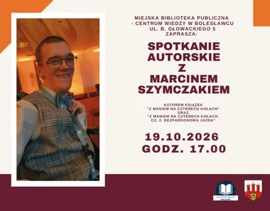 Grafika promocyjna wydarzenia Spotkanie autorskie z Marcinem Szymczakiem