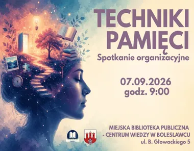 Grafika promocyjna wydarzenia Techniki pamięci – spotkanie organizacyjne