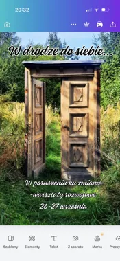 Grafika promocyjna wydarzenia W drodze do siebie – warsztaty rozwojowe