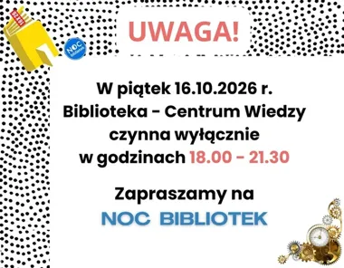 Noc Bibliotek w Bolesławcu zmienia godziny. Biblioteka otworzy się wieczorem