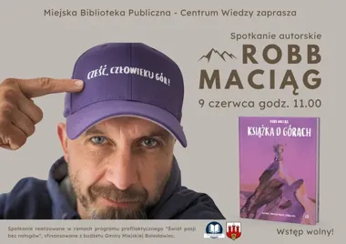 Rowerem, górami i książkami - Robb Maciąg przyjedzie do biblioteki w Bolesławcu