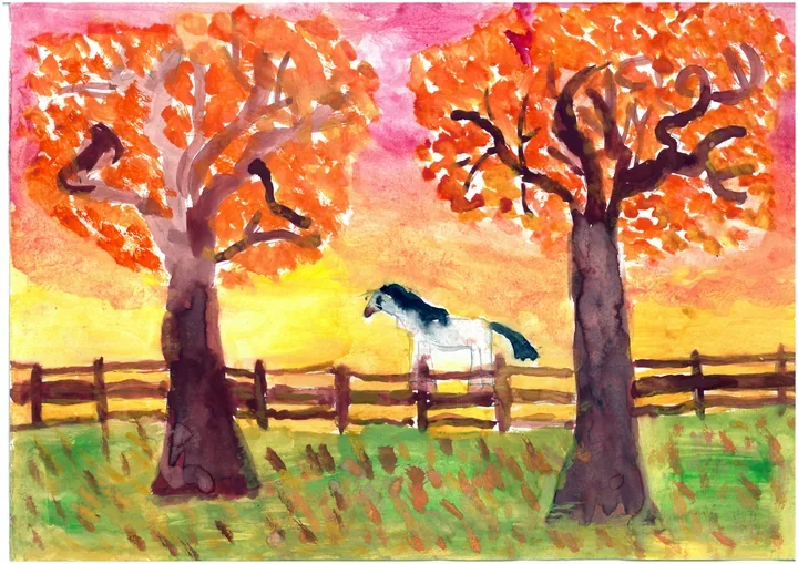 Kolory pożegnania - dziecięce obrazy w wystawie Żegnaj jesień na rok