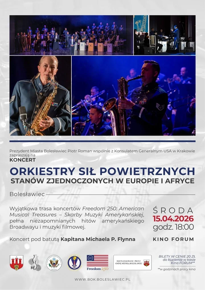 Amerykańska orkiestra wojskowa przywiezie do Bolesławca filmowe hity i broadwayowski rozmach
