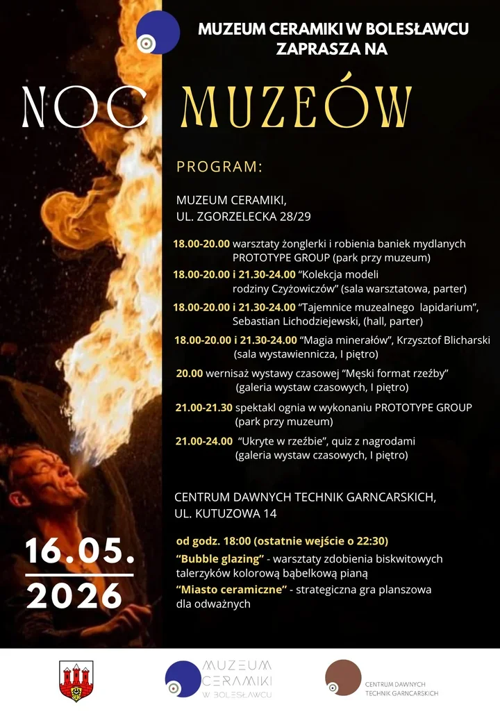 Noc Muzeów w Bolesławcu przyniesie ogień minerały i grę dla odważnych