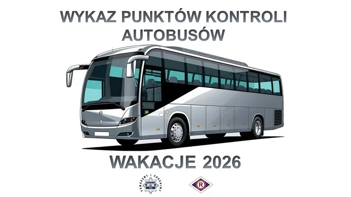 Autokar przed wyjazdem pod kontrolą policji w Bolesławcu. Są wyznaczone godziny