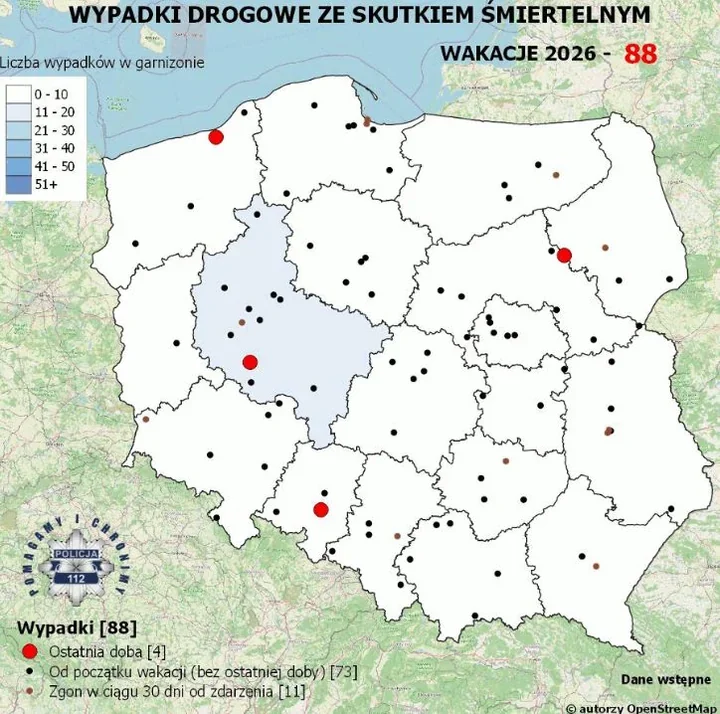 Trzeci tydzień wakacji. Policja ostrzega przed tragedią na drodze