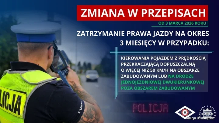 Policja odbiera prawo jazdy poza zabudowanym - 3 miesiące za przekroczenie o ponad 50 km/h